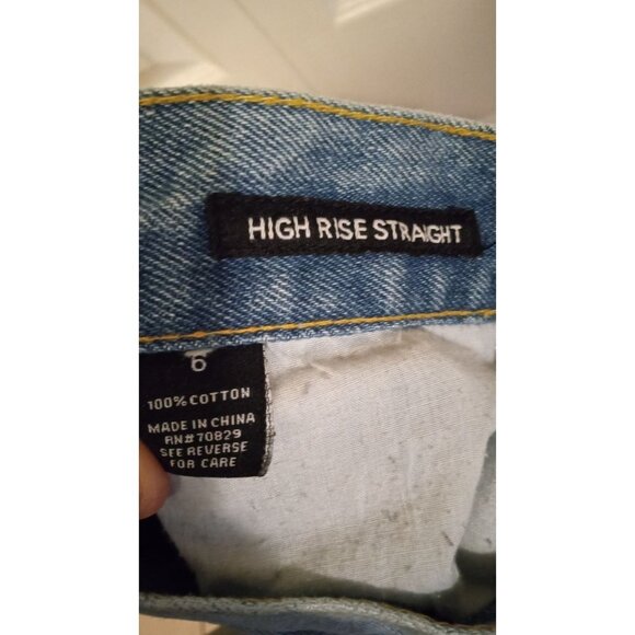 Rue 21 High Rise Straight self patchwork made Grunge Jeans - Picture 3 of 6